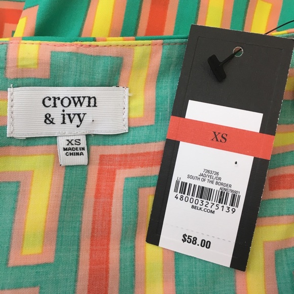 NWT Crown & Ivy South of the Border Open Back Top - Picture 8 of 8